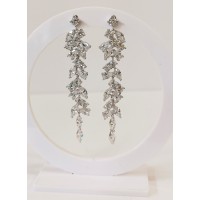 Ασημένια σκουλαρίκια κρεμαστά με ζιργκον (SE114)